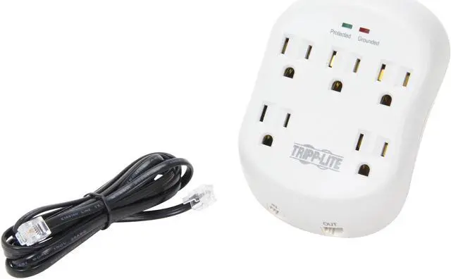 Alt view image 5 of 6 - TRIPP LITE SK5TEL-0 5 Outlets 1080 joules Wallmount Direct Plug-In Protect It! Surge Suppressor