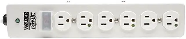Alt view image 2 of 6 - TRIPP LITE SPS606HGRA 6 Feet 6 Outlets 1050 Joules Surge Protector with Right-Angle Hospital-Grade Plug and Receptacles