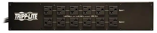 Alt view image 2 of 6 - Tripp Lite Metered PDU with ATS, 2.9 kW Single-Phase 120V Outlets (24 x 5-15/20R, 1 x L5-30R), 2 x L5-30P, 2 x 10 Feet Cords, 2U Rack-Mount, TAA (PDUMH30AT)