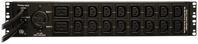 Alt view image 3 of 6 - Tripp Lite PDUMH30HVAT Single Phase 30A 208V Auto Transfer Switch / ATS Metered PDU with Solid State Switching