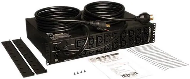 Alt view image 6 of 6 - Tripp Lite PDUMH30HVAT Single Phase 30A 208V Auto Transfer Switch / ATS Metered PDU with Solid State Switching