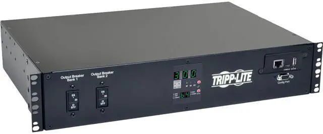 Main image of Tripp Lite 5.76 kWatts Single-Phase ATS / Switched PDU, LX Platform Interface, 208 / 240V (16 x C13, 2 x C19 & 1 x L6-30R) 2 x L6-30P Inputs, 2U Rack-Mount, TAA (PDUMH30HVATNET)