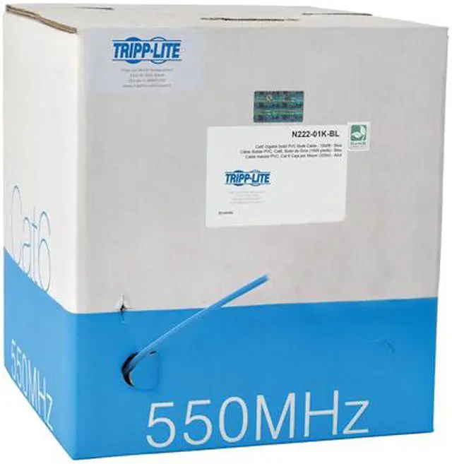 Alt view image 3 of 4 - Tripp Lite Cat6 Gigabit Bulk Solid PVC Cable - Blue, 1000-ft. (N222-01K-BL)