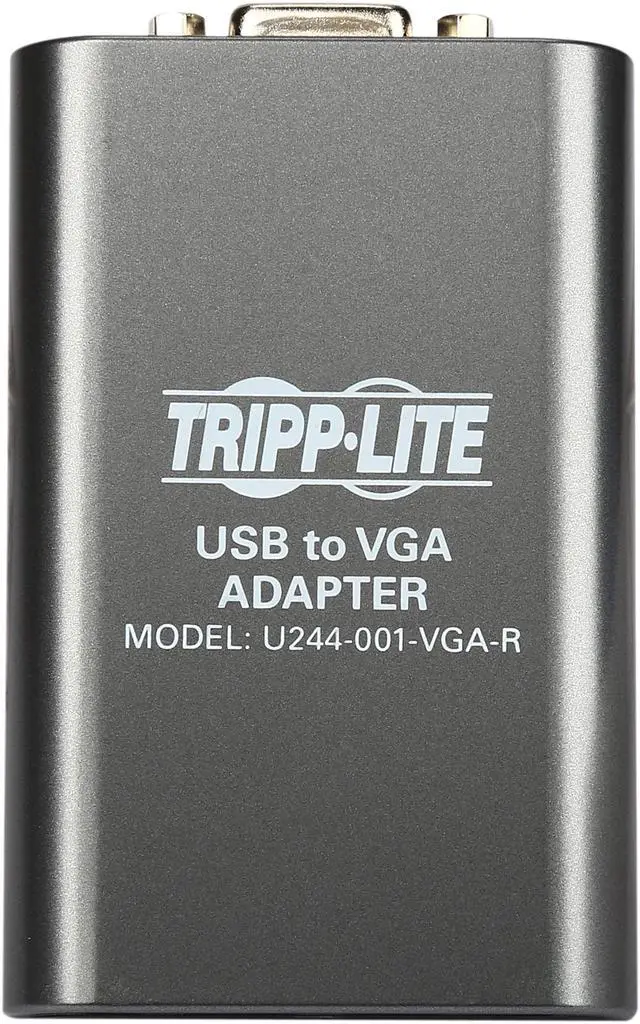 Alt view image 2 of 7 - Tripp Lite USB 2.0 to VGA Dual/Multi-Monitor External Video Graphics Card Adapter, 128 MB SDRAM, 1080p @ 60hz (U244-001-VGA-R)