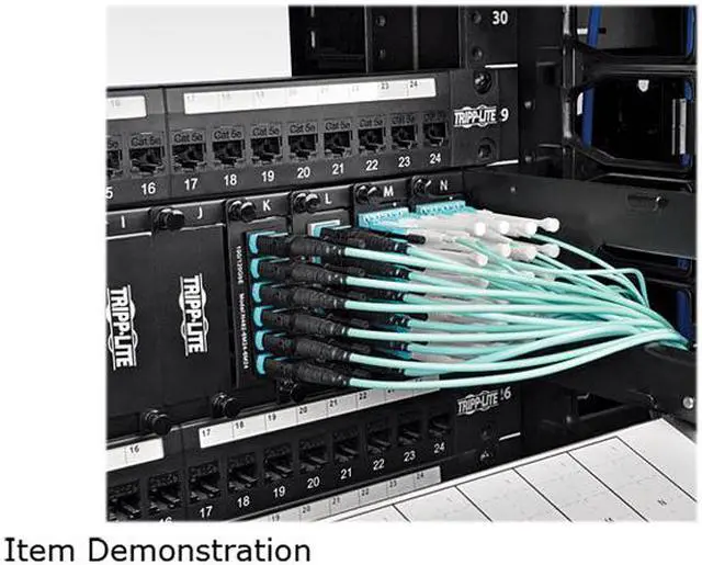 Alt view image 3 of 3 - Tripp Lite 2 Meter MTP / MPO Patch Cable, 12 Fiber, 40GbE Aqua OM3 Plenum