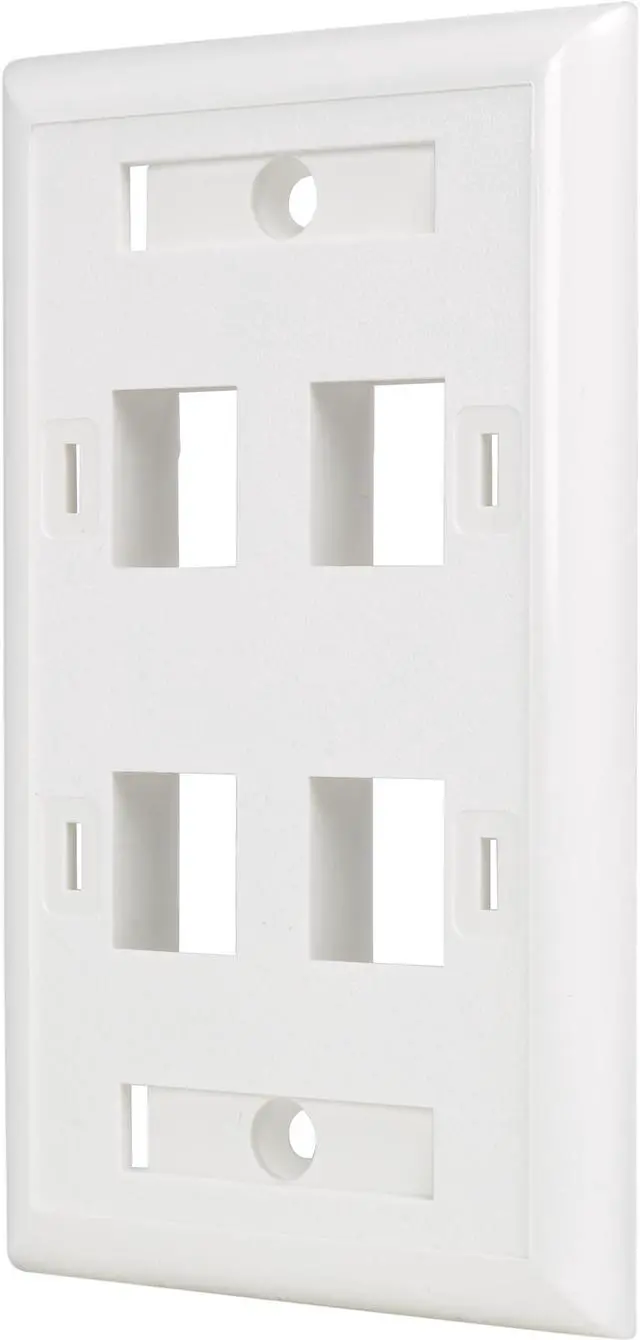 Main image of Tripp Lite N042-001-04-WH White Keystone Faceplate - 4 Ports