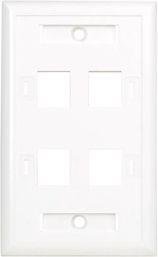 Alt view image 2 of 6 - Tripp Lite N042-001-04-WH White Keystone Faceplate - 4 Ports