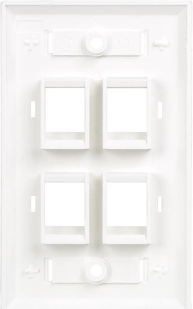 Alt view image 3 of 6 - Tripp Lite N042-001-04-WH White Keystone Faceplate - 4 Ports