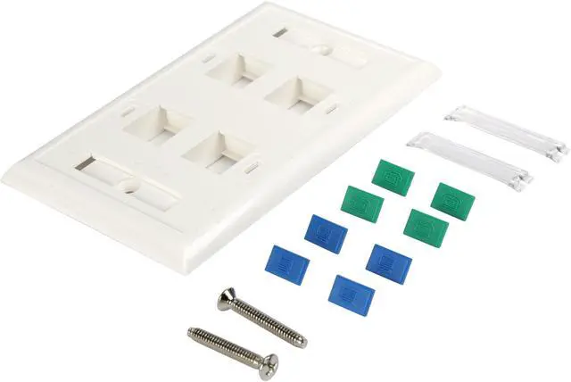 Alt view image 4 of 6 - Tripp Lite N042-001-04-WH White Keystone Faceplate - 4 Ports