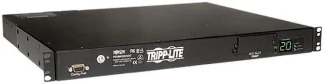 Main image of Tripp Lite Metered PDU with ATS, 3.2 - 3.8 kW Single-Phase 200-240V (8 x C13 & 2 x C19), 2 x C20, 12 Feet Cord, 1U Rack-Mount, TAA (PDUMH20HVAT)