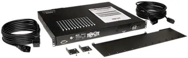 Alt view image 3 of 3 - Tripp Lite Metered PDU with ATS, 3.2 - 3.8 kW Single-Phase 200-240V (8 x C13 & 2 x C19), 2 x C20, 12 Feet Cord, 1U Rack-Mount, TAA (PDUMH20HVAT)