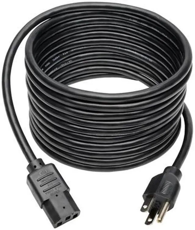 Alt view image 2 of 7 - Tripp Lite Universal Computer Power Cord, 10A, 18AWG (NEMA 5-15P to IEC-320-C13), 15-ft. (P006-015)