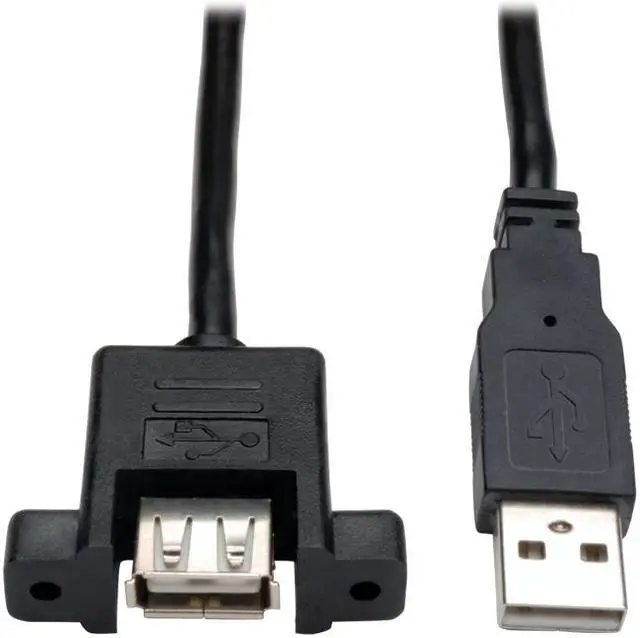 Main image of Tripp Lite USB 2.0 Hi-Speed Panel Mount Extension Cable (A/A M/F), 6-in. (U024-06N-PM)