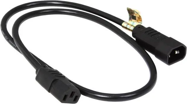 Alt view image 2 of 3 - Tripp Lite Model P004-003 3 ft. Black 18AWG SJT, 10A, 100-250V IEC-320-C14 to IEC-320-C13 Power Cord Male to Female