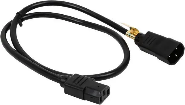Alt view image 2 of 3 - Tripp Lite Model P004-003-13A 3 ft. Black 16AWG SJT, 13A, 100-250V IEC-320-C14 to IEC-320-C13 Power Cord Male to Female