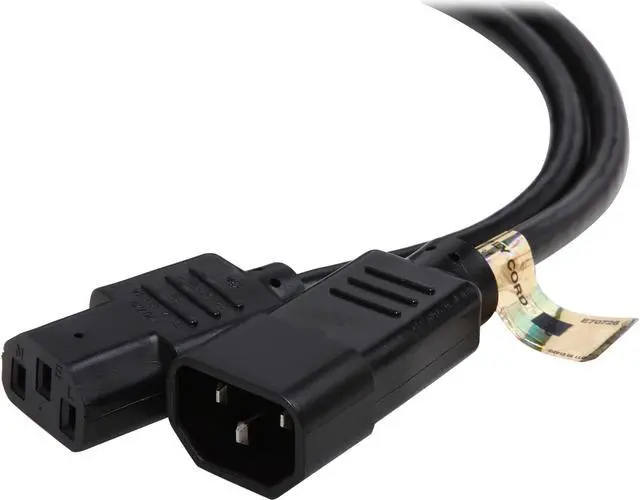 Main image of Tripp Lite Model P004-006-13A 6 ft. Black 16AWG SJT, 13A, 100-250V IEC-320-C14 to IEC-320-C13 Power Cord Male to Female