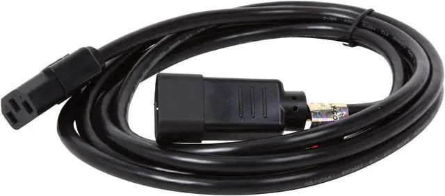 Alt view image 2 of 3 - Tripp Lite Model P004-008 8 ft. Black 18AWG SJT, 10A, 100-250V IEC-320-C14 to IEC-320-C13 Power Cord Male to Female