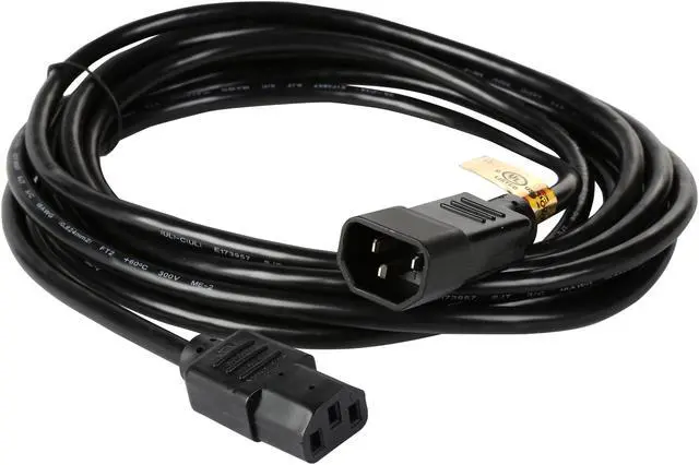 Alt view image 2 of 4 - Tripp Lite Model P004-015 15 ft. Black 18AWG SJT, 10A, 100-250V IEC-320-C14 to IEC-320-C13 Power Cord Male to Female