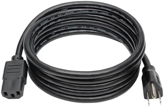 Alt view image 2 of 6 - Tripp Lite Model P006-008-13A 8 ft. Black 16AWG, SJT, 13A, 125V NEMA 5-15P to IEC-320-C13 Power Cord Male to Female
