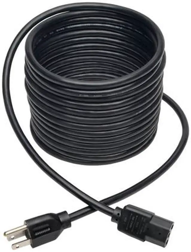 Alt view image 2 of 6 - Tripp Lite Universal Computer Power Cord, 10A, 18AWG (NEMA 5-15P to IEC-320-C13), 20-ft. (P006-020)