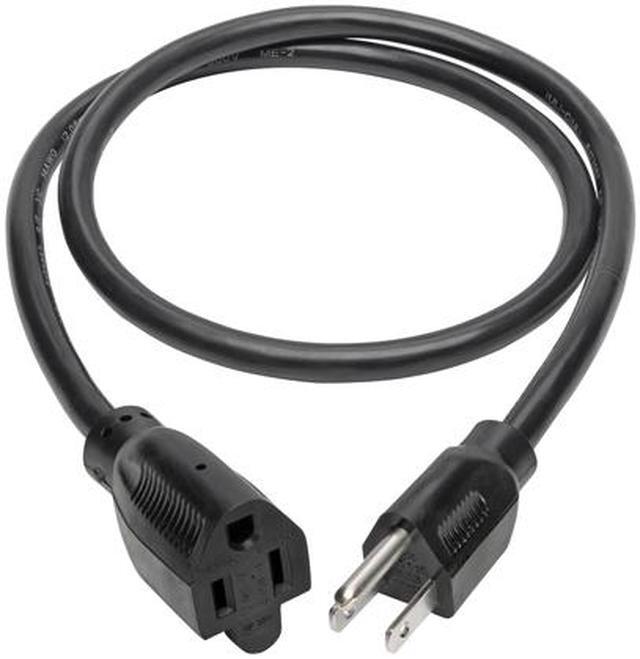 Alt view image 2 of 7 - Tripp Lite Heavy-Duty Power Extension Cord, 15A, 14AWG (NEMA 5-15P to NEMA 5-15R), 3-ft. (P024-003)