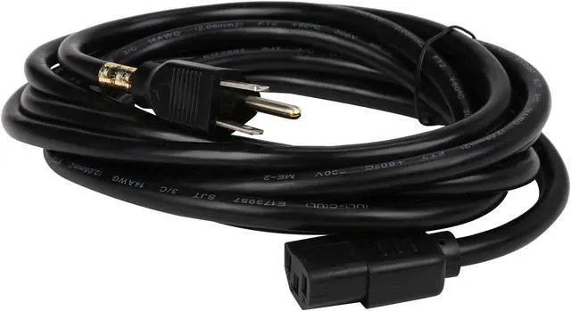Alt view image 2 of 3 - Tripp Lite Model P007-012 12 ft. Heavy-Duty Computer Power Cord, 14AWG 15A (NEMA 5-15P to IEC-320-C13)