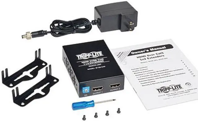 Alt view image 3 of 3 - Tripp Lite 2-Port HDMI over Cat5/Cat6 Active Extender/Splitter, Remote Receiver for Video and Audio, 1080p @ 60 Hz, Up to 200-ft. (B126-2A0)