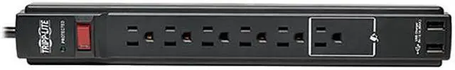 Alt view image 2 of 7 - TRIPP LITE TLP606USBBTAA 6' 6 Outlets 990 joules TAA Compliant Surge Suppressor