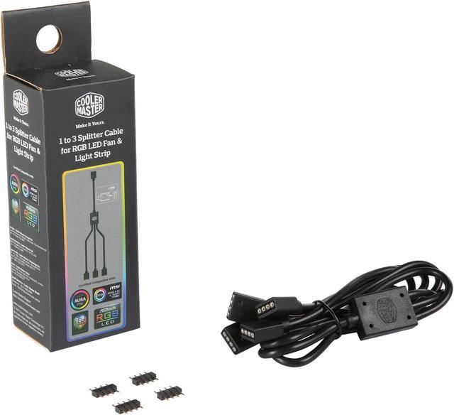 Cooler Master 1-to-3 RGB Splitter Cable for LED Strips, RGB Fans, 22.8" length, 5 & 4-Pin Header, Daisy-chain Internal Power Cables Newegg.com