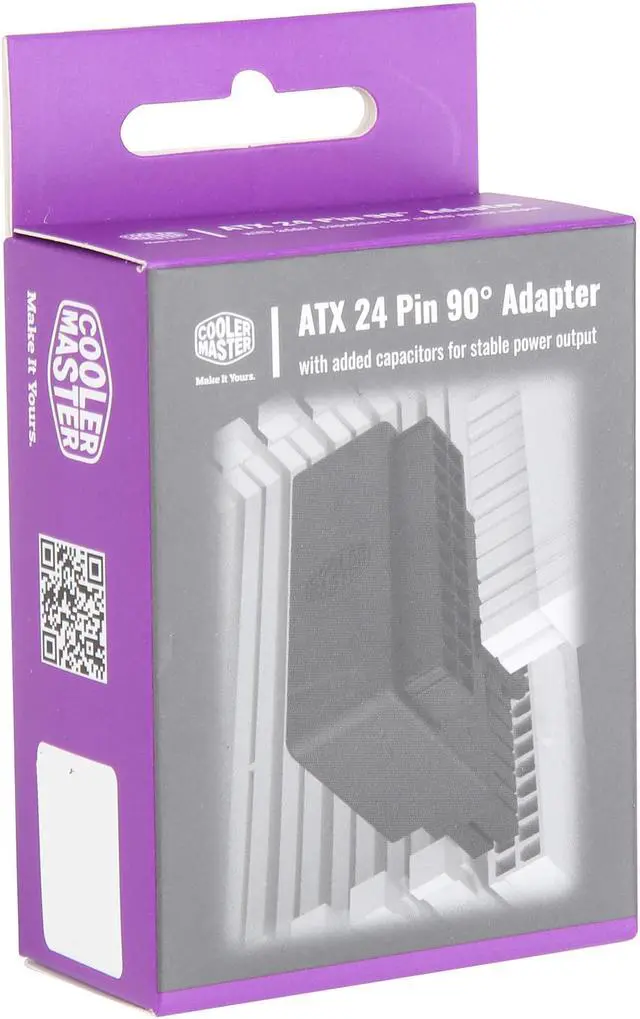 Alt view image 9 of 9 - Cooler Master Universal ATX 24 Pin 90° Adapter , w/ added capacitors for stable power output for Power Supply