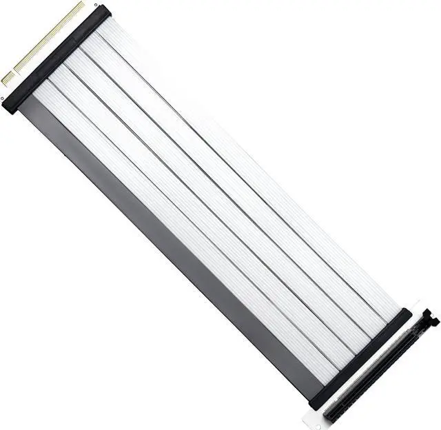 Alt view image 11 of 11 - Cooler Master MasterAccessory Riser Cable PCIe 4.0 x16 300mm V2 White, PCIe 4.0 | Older Compatible, EMI shielded 30 AWG, TPE Cable Sleeves, Protective ABS Casing for GPU Card (MCA-U002R-WPCI40-300)