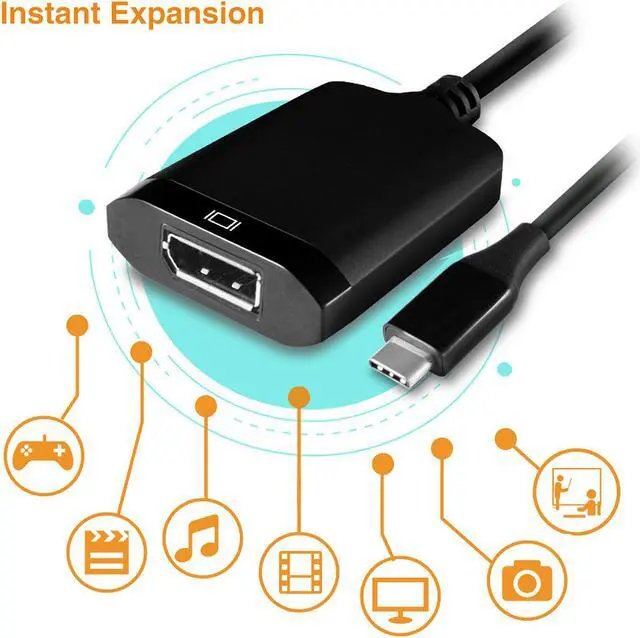 Alt view image 6 of 11 - VANTEC CB-CU300DP12 VLink USB-C To DisplayPort™ 1.2 4K/60Hz Active Adapter