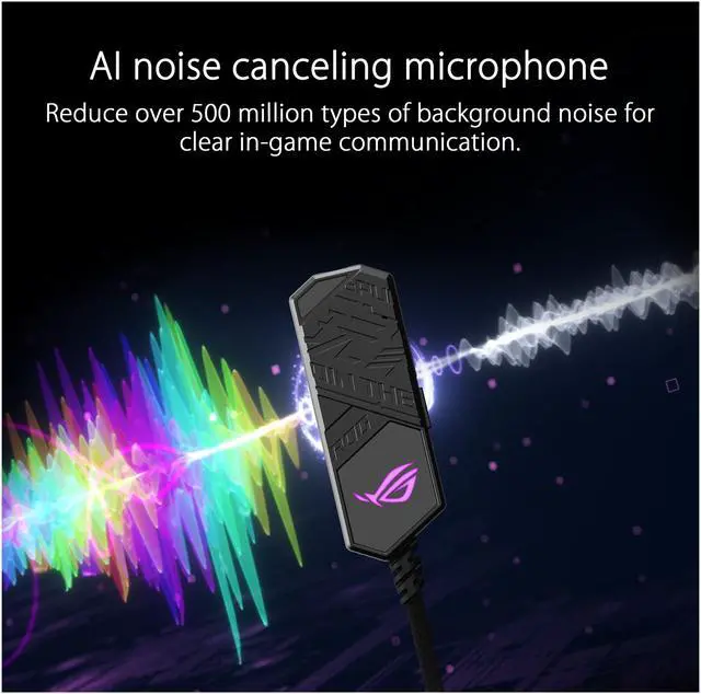 Alt view image 3 of 6 - ASUS ROG Clavis USB-C Gaming DAC (ESS 9281 QUAD DAC amplifier, AI Noise-Canceling Mic, MQA Rendering, Aura Sync RGB, Compatible with PC, mobile, PlayStation 5, and Switch)