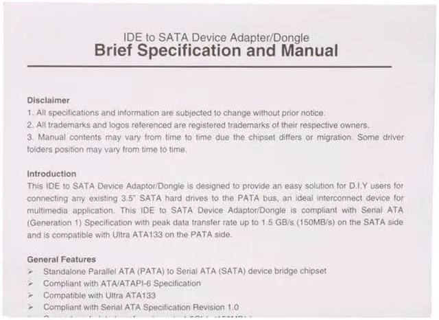 Alt view image 8 of 8 - Koutech IO-ASA110 IDE to SATA Device Adapter