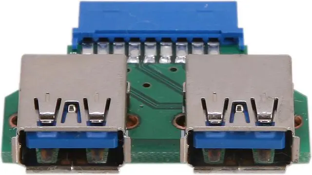 Alt view image 2 of 5 - Koutech IO-UU230 USB 3.0 20-Pin ICC to Dual Type-A Adapter