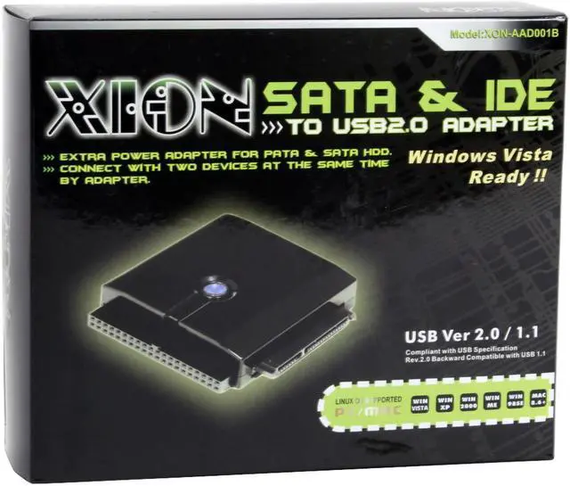 Alt view image 5 of 5 - XION XON-AAD001B SATA/IDE to USB 2.0 Adapter