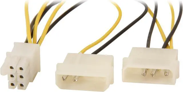 Main image of Rexus 30506-1 10 in. 4 Pin to 6 Pin PCI-E Cable Adapter Male to Female