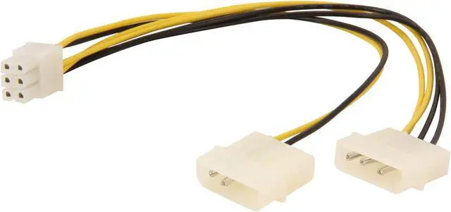 Alt view image 2 of 3 - Rexus 30506-1 10 in. 4 Pin to 6 Pin PCI-E Cable Adapter Male to Female
