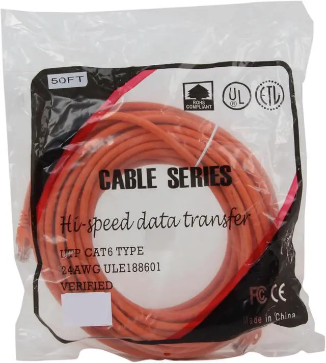 Alt view image 3 of 3 - BYTECC C6EB-50O 50 ft. Cat 6 Orange Enhanced 550MHz Patch Cables