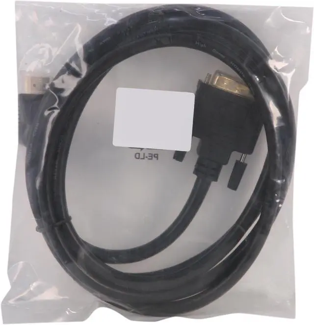 Alt view image 3 of 3 - BYTECC HMD-6 6 ft. Black HDMI High Speed Male to DVI-D Male Single Link Cable Male to Male