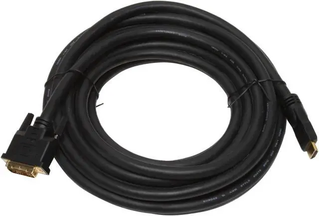 Alt view image 2 of 2 - BYTECC HMD-25 25 ft. Black HDMI Male to DVI-D Male HDMI High Speed Male to DVI-D Male Single Link Cable Male to Male