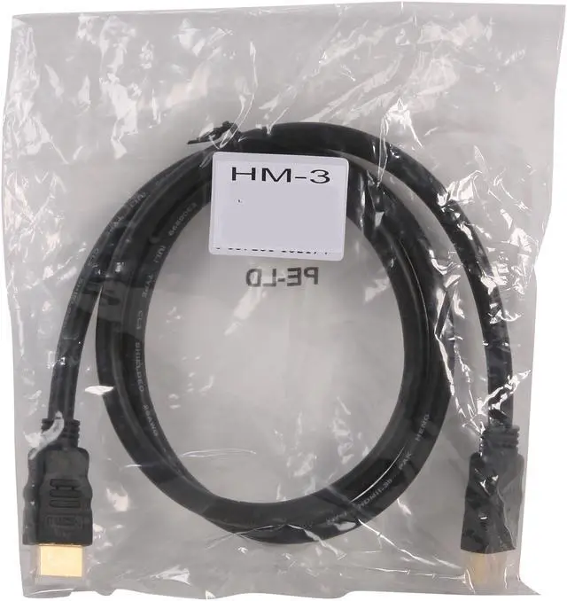 Alt view image 3 of 3 - BYTECC HM-3 3 ft. Black HDMI High Speed Cable Male to Male
