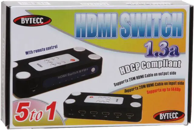 Alt view image 7 of 7 - BYTECC WE088 5 to 1 HDMI SWITCH, With Remote Control