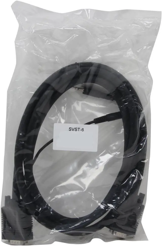 Alt view image 3 of 3 - BYTECC SVST-6 6 ft. SVGA w/3.5mm Stereo male to male Cable