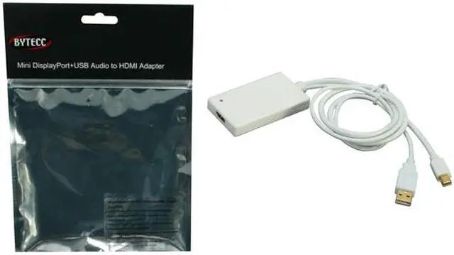 Alt view image 5 of 5 - BYTECC HM-MDPUSB HDMI Female to Mini DisplayPort + USB Audio Adaptor