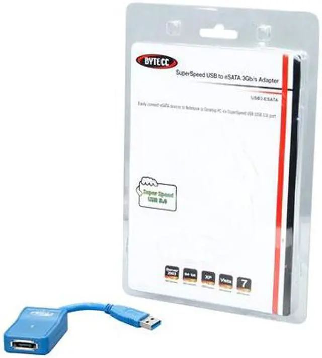 Alt view image 4 of 4 - BYTECC USB3-ESATA SuperSpeed USB 3.0 to eSATA 3Gbs Adapter