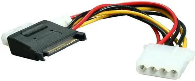 Main image of BYTECC SATA-2LP4F 5 in. SATA Power Input 15pin to MOLEX 4pin + Floppy Power Adapter Cable