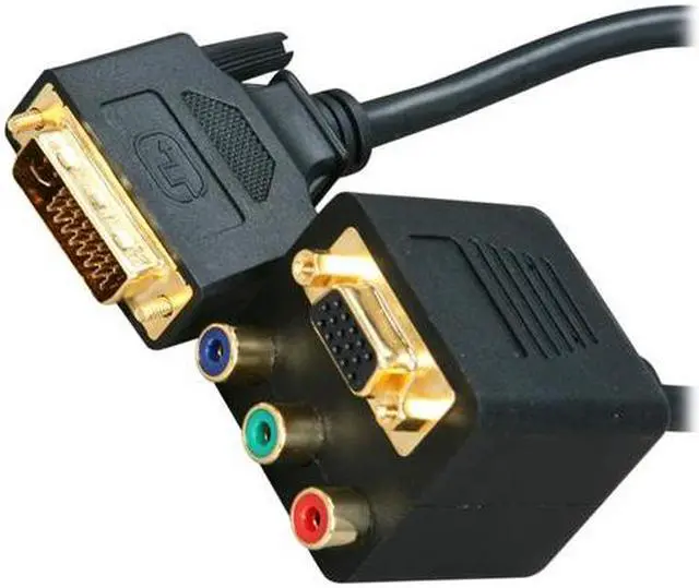 Main image of BYTECC BTA-32 VGA(HD15) Female with Nuts & 3 RCA Female to DVI-I(Dual link) Male Adaptor