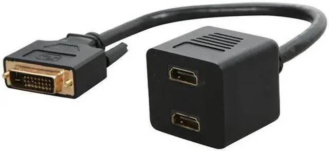 Main image of BYTECC BTA-34 11.81 in. (30cm) Black HDMI Female x 2 to DVI-D(Dual link) Male Adaptor