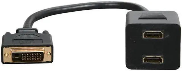 Alt view image 2 of 2 - BYTECC BTA-34 11.81 in. (30cm) Black HDMI Female x 2 to DVI-D(Dual link) Male Adaptor